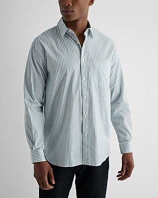LS LT WT CTTN STRTCH RELAXED FIT SHIRT WILBUR STRIPE:TEAK:L