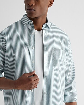LS LT WT CTTN STRTCH RELAXED FIT SHIRT WILBUR STRIPE:TEAK:L