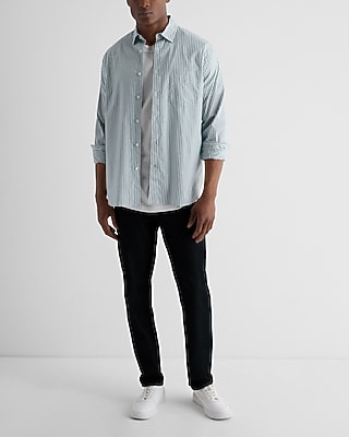 LS LT WT CTTN STRTCH RELAXED FIT SHIRT WILBUR STRIPE:TEAK:L