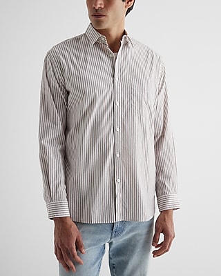 Relaxed Striped Stretch Cotton Shirt Men's