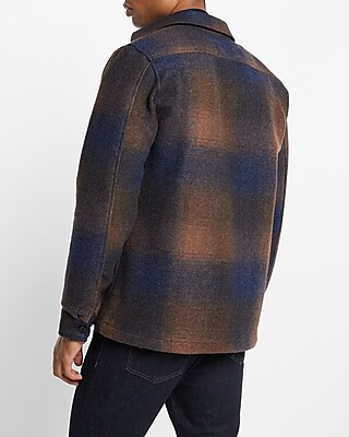 Plaid Knit Shirt Jacket