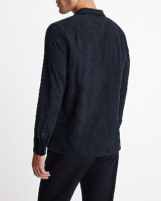Textured Floral Jacquard Cotton Shirt