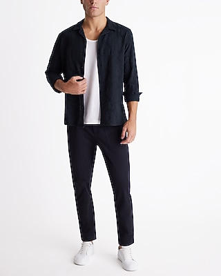 Textured Floral Jacquard Cotton Shirt