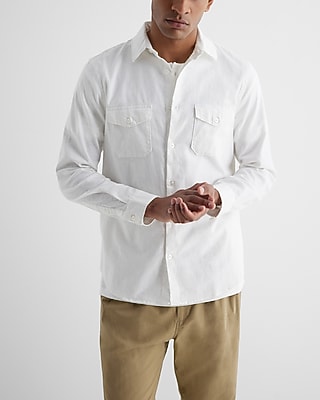 AM02368 TWO SIDE POCKET 100%LINEN SHIRT