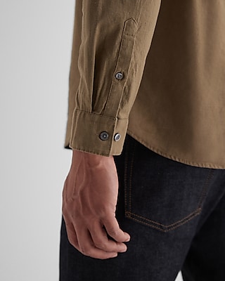 Stretch Linen-Blend Double Pocket Shirt