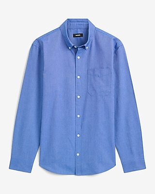 Crisp Solid Cotton Long Sleeve Oxford Shirt