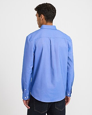 Crisp Solid Cotton Long Sleeve Oxford Shirt