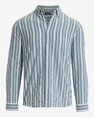 Textured Striped Cotton Soft Wash Shirt