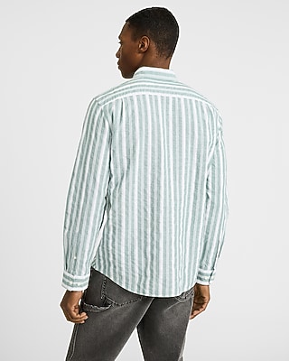 Textured Striped Cotton Soft Wash Shirt