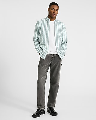Textured Striped Cotton Soft Wash Shirt