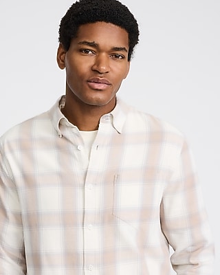 Plaid Patch Pocket Stretch Flannel Shirt