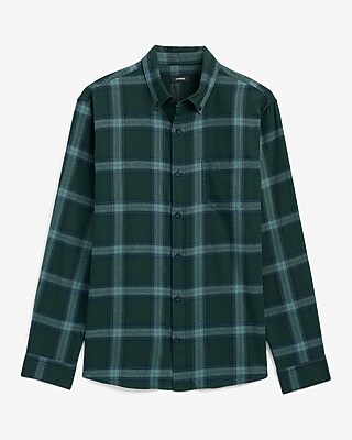 Plaid Patch Pocket Stretch Flannel Shirt