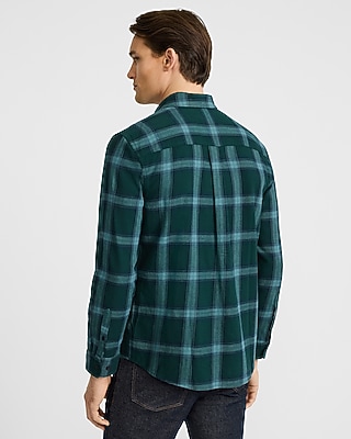Plaid Patch Pocket Stretch Flannel Shirt
