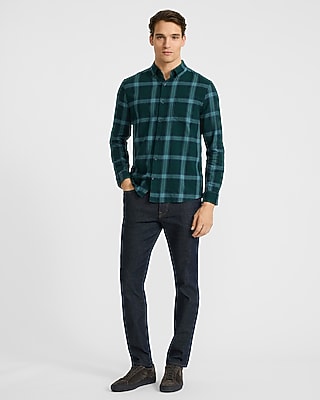 Plaid Patch Pocket Stretch Flannel Shirt