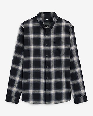 Plaid Patch Pocket Stretch Flannel Shirt