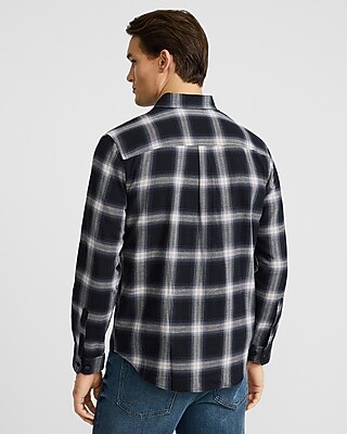 Plaid Patch Pocket Stretch Flannel Shirt