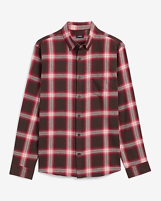 Plaid Patch Pocket Stretch Flannel Shirt
