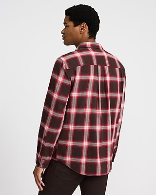 Plaid Patch Pocket Stretch Flannel Shirt