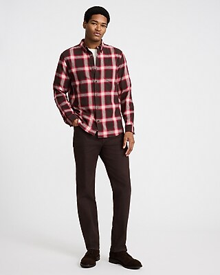 Plaid Patch Pocket Stretch Flannel Shirt