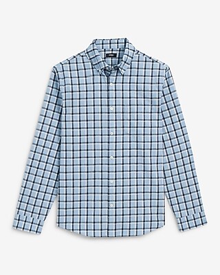 Textured Grid Plaid Shirt - image 5