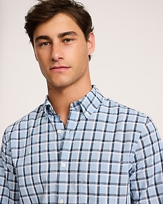 Textured Grid Plaid Shirt - image 3