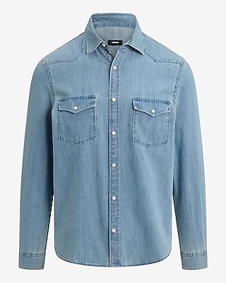 Light Wash Double Pocket Denim Shirt