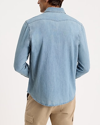 Light Wash Double Pocket Denim Shirt