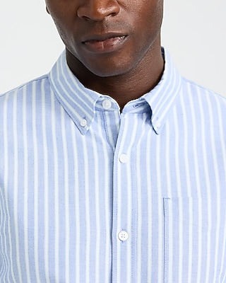 Striped Cotton Long Sleeve Oxford Shirt - thumbnail 2