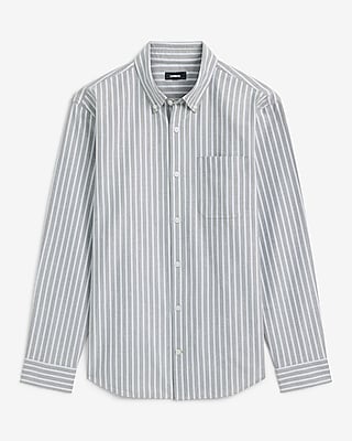Striped Cotton Long Sleeve Oxford Shirt - thumbnail 10