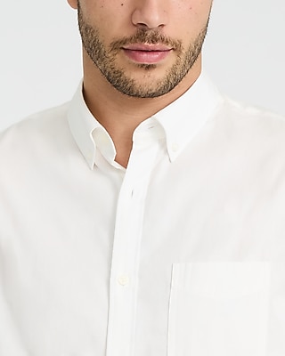 Regular Solid Cotton-Blend Long Sleeve Shirt