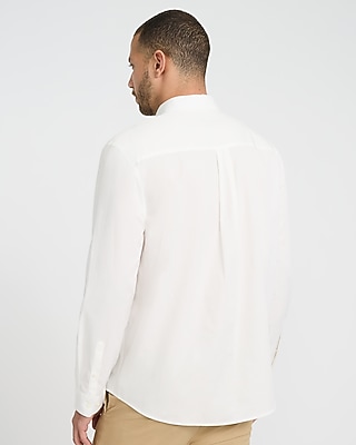 Regular Solid Cotton-Blend Long Sleeve Shirt