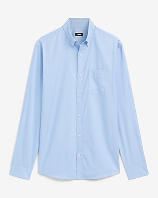 Regular Solid Cotton-Blend Long Sleeve Shirt - image 4