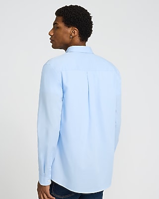 Regular Solid Cotton-Blend Long Sleeve Shirt - image 2