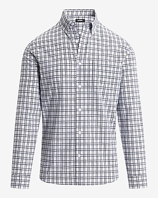Textured Dobby Plaid Cotton-Blend Shirt