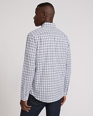 Textured Dobby Plaid Cotton-Blend Shirt