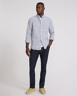 Textured Dobby Plaid Cotton-Blend Shirt