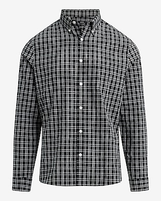 Textured Dobby Plaid Cotton-Blend Shirt