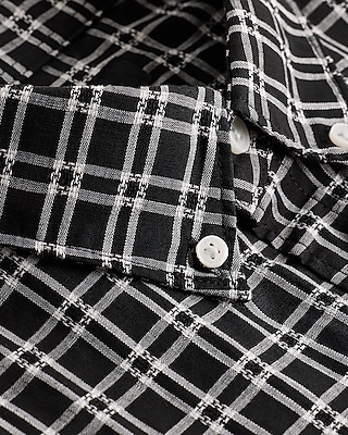 Textured Dobby Plaid Cotton-Blend Shirt