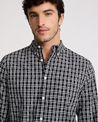 Textured Dobby Plaid Cotton-Blend Shirt