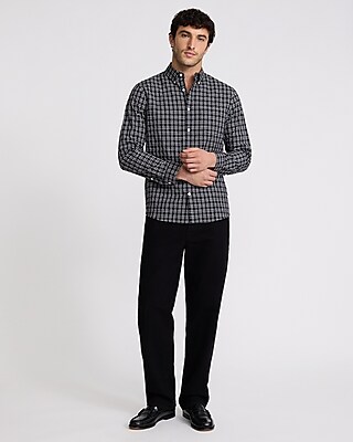 Textured Dobby Plaid Cotton-Blend Shirt