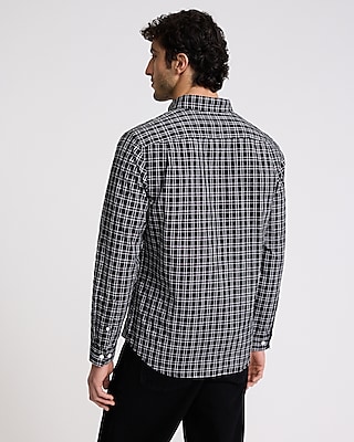 Textured Dobby Plaid Cotton-Blend Shirt