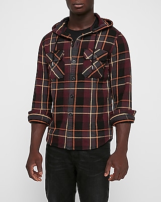 men's flannel hooded shirts