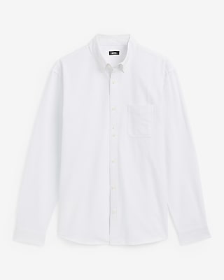 Regular Solid Cotton Long Sleeve Oxford Shirt