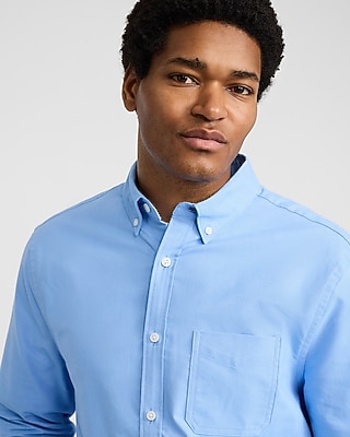 Regular Solid Cotton Long Sleeve Oxford Shirt