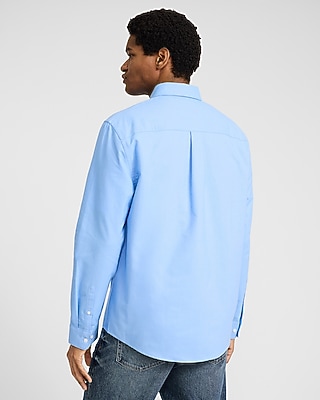 Regular Solid Cotton Long Sleeve Oxford Shirt