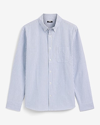 Regular Striped Cotton Long Sleeve Oxford Shirt