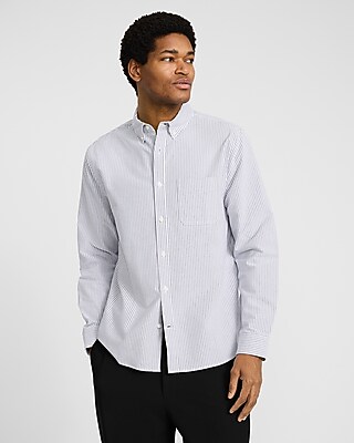Regular Striped Cotton Long Sleeve Oxford Shirt