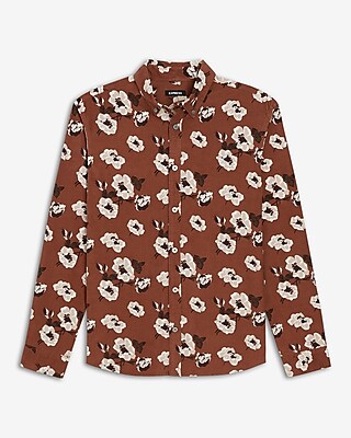 Floral Stretch Corduroy Shirt
