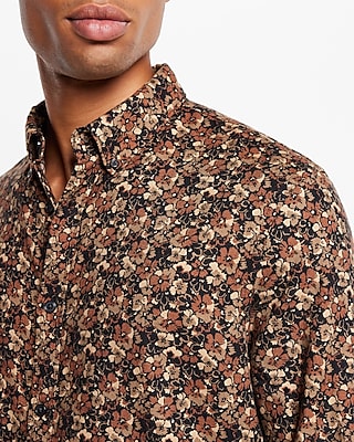 Floral Stretch Flannel Shirt