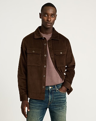 Corduroy Double Button Pocket Shirt Jacket - thumbnail 5